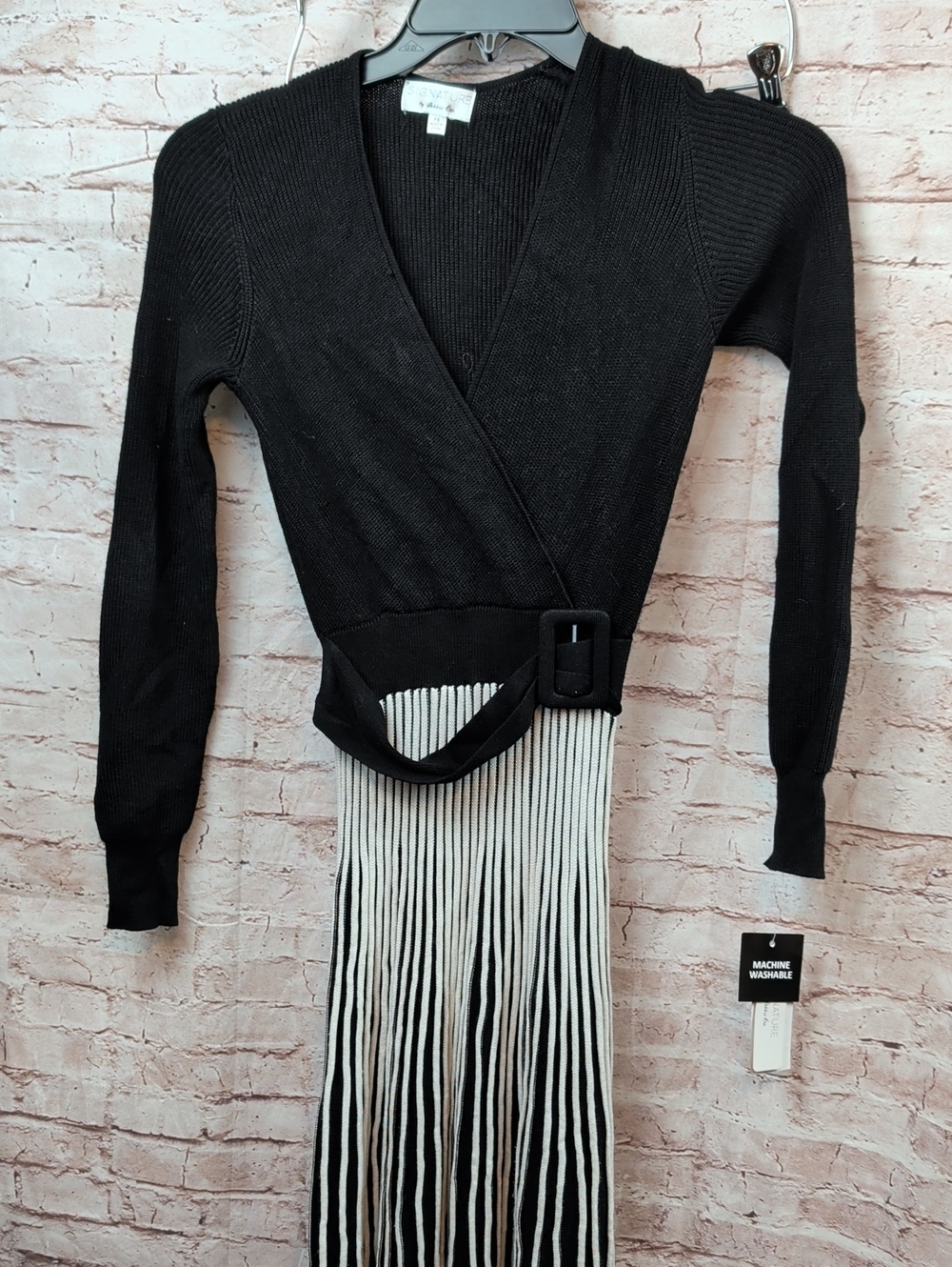 Black Wrap Sweater Dress Small Petite Signature